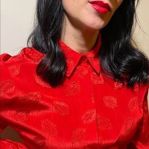 Vintage bright red blouse